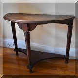 F37. Demilune table. Needs repair. 24”h x 23”w x 12”d - $34 